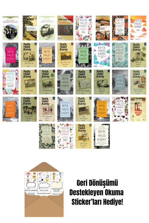 İnkılap Kitabevi Yayınevi Refik Halid Karay 36 Kitap Seti + Okuma Sticker'Ları