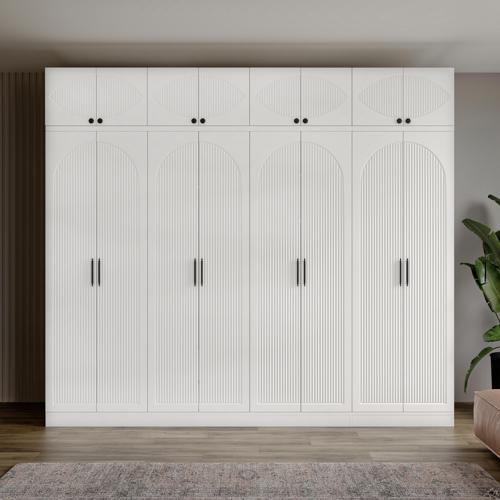 Ücretsiz Montaj Guneystore Oslo 8 Kapaklı Yüklüklü Komple Mdf Gardırop