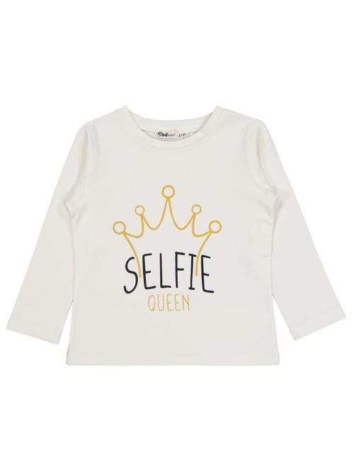 Selfie Baskılı 2-5 Yaş Sweatshirt - Ekru5-6 Yaş
