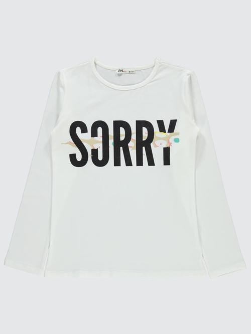Sorry Baskılı 10-13 Yaş Sweatshirt - Ekru10-11 Yaş