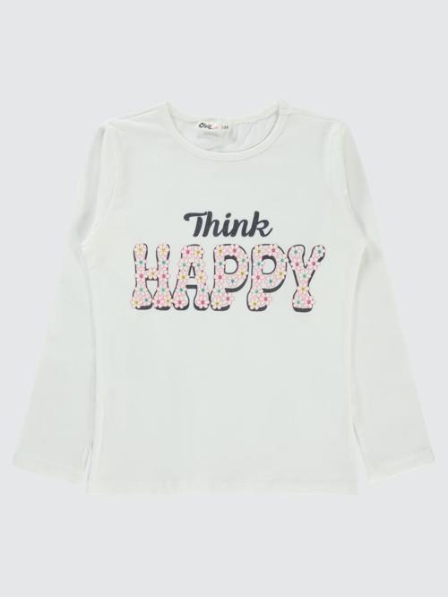 Happy Baskılı 6-9 Yaş Sweatshirt - Ekru8-9 Yaş