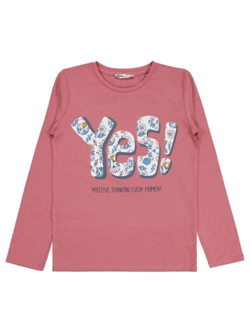 Yes Baskılı 10-13 Yaş Sweatshirt - Pembe11-12 Yaş
