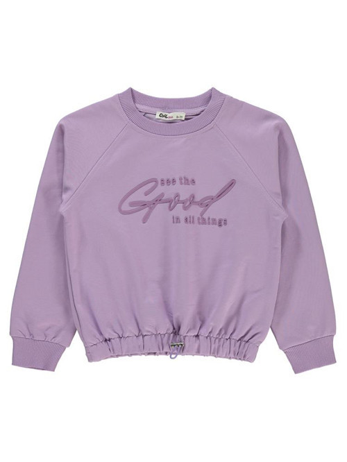 Good Baskılı 6-9 Yaş Sweatshirt - Lila7-8 Yaş