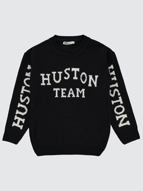 Huston Team Baskılı 6-9 Yaş Kazak - Siyah6-7 Yaş