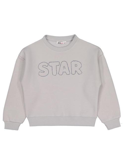 STAR Baskılı 6-9 Yaş Sweatshirt - Gri6-7 Yaş