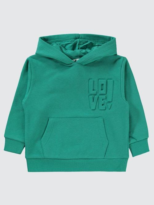 Kanguru Cepli 2-5 Yaş Sweatshirt - Yeşil4-5 Yaş