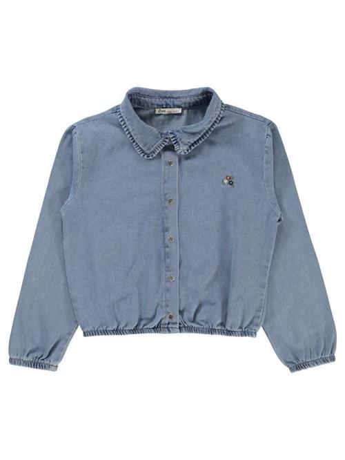 Yakası Fırfırlı 10-13 Yaş Gömlek - Mavi13-14 Yaş