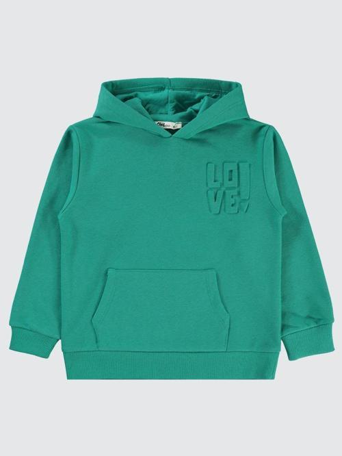 Kanguru Cepli 6-9 Yaş Sweatshirt - Yeşil7-8 Yaş