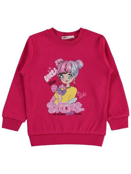 Anime Baskılı 2-5 Yaş Sweatshirt - Fusya5-6 Yaş