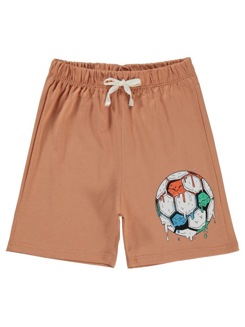 Futbol Topu Baskılı 6-9 Yaş Şort - Turuncu7-8 Yaş