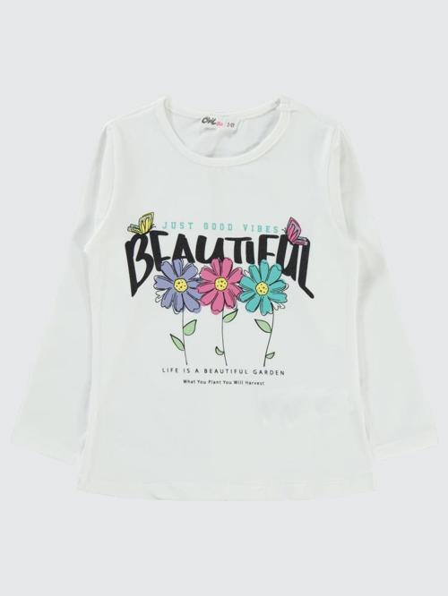 Beautiful Baskılı 2-5 Yaş Sweatshirt - Ekru2-3 Yaş