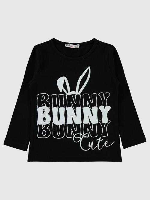 Bunny Baskılı 2-5 Yaş Sweatshirt - Siyah4-5 Yaş
