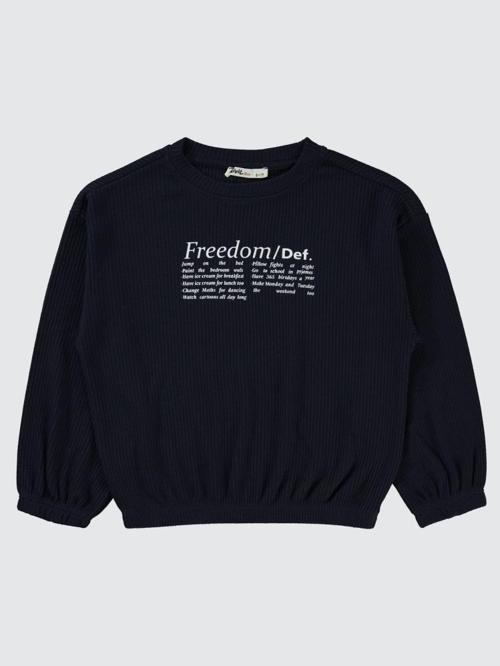 Freedom Blou Baskılı 6-9 Yaş Sweatshirt - Lacivert9-10 Yaş