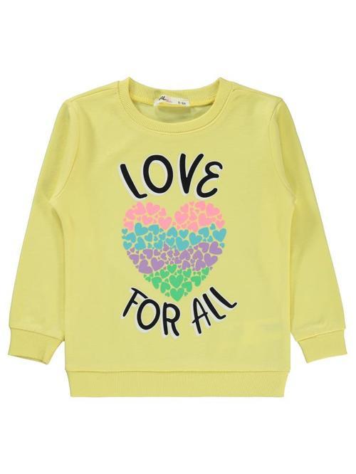 Love For All Baskılı 2-5 Yaş Sweatshirt - Sarı2-3 Yaş