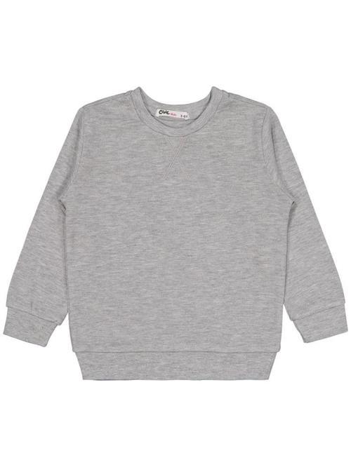 Düz 2-5 Yaş Sweatshirt - Gri5-6 Yaş