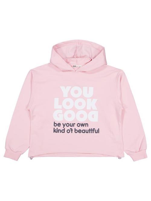 You Look Good Baskılı 10-13 Yaş Sweatshirt - Pudra10-11 Yaş
