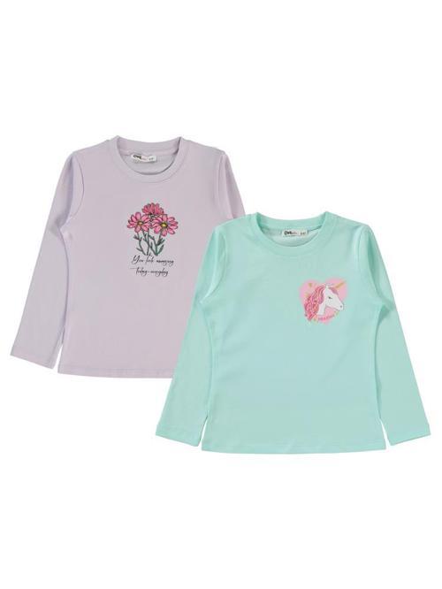 Unicorn Baskılı 2'li 5-13 Yaş Sweatshirt - Standart7-8 Yaş