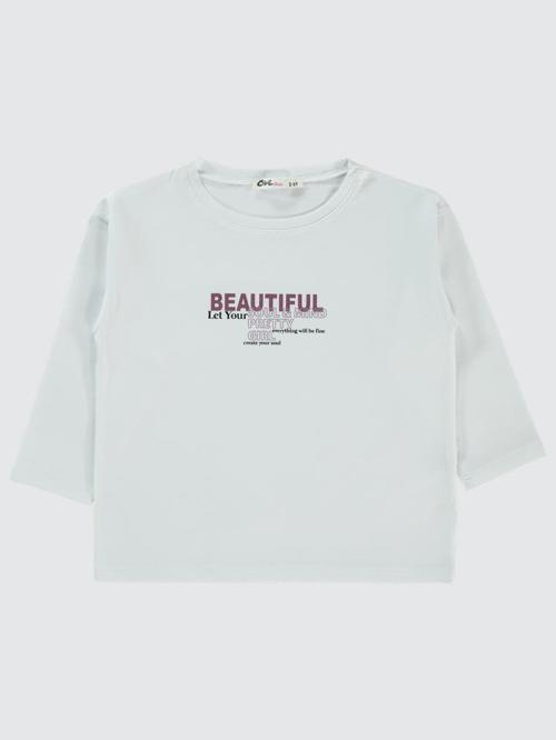 Beautiful Baskılı 2-5 Yaş Sweatshirt - Beyaz4-5 Yaş