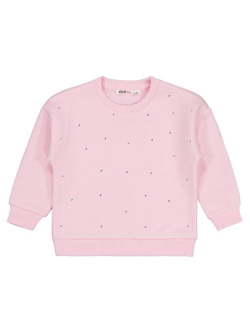 Serpme Taş Baskılı 2-5 Yaş Sweatshirt - Pudra5-6 Yaş