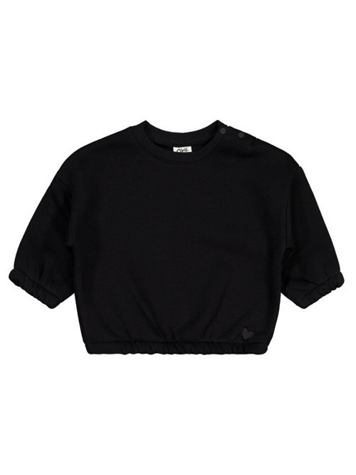 Kalp Nakışlı Basic 6-18 Ay Sweatshirt - Siyah6-9 Ay