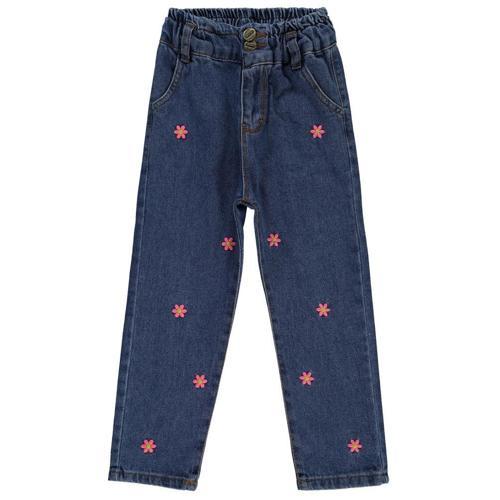 Papatya Nakışlı 6-9 Yaş Pantolon - Mavi8-9 Yaş