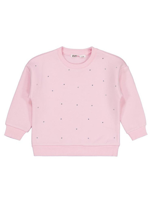 Serpme Taş Baskılı 2-5 Yaş Sweatshirt - Pudra2-3 Yaş
