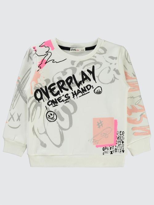 Grafit Baskılı 2-5 Yaş Sweatshirt - Ekru4-5 Yaş