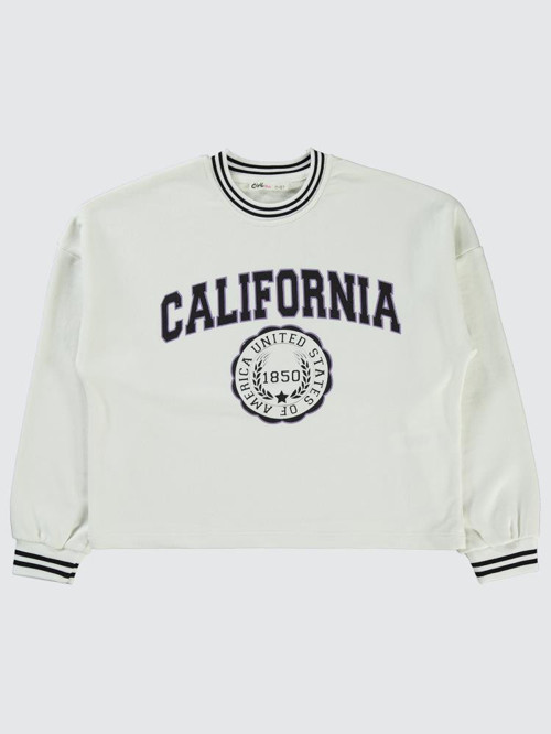 California Baskılı 10-13 Yaş Sweatshirt - Ekru10-11 Yaş