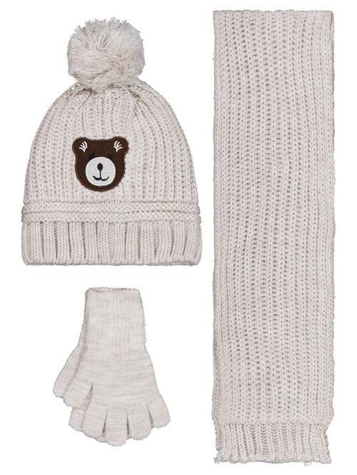 2-5 Yaş Atkı Bere Eldiven Set - GriStandart