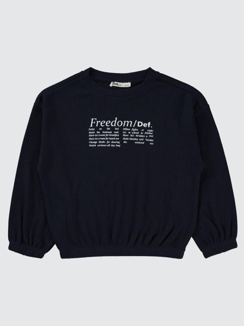 Freedom Blou Baskılı 6-9 Yaş Sweatshirt - Lacivert8-9 Yaş