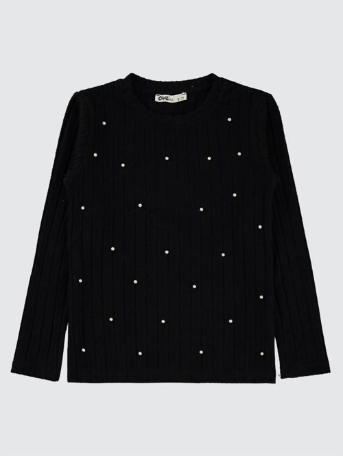 İncili 6-9 Yaş Sweatshirt - Siyah9-10 Yaş