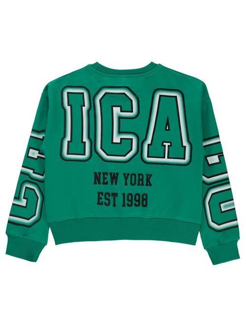 Chicago Baskılı 10-13 Yaş Sweatshirt - Yeşil10-11 Yaş