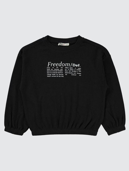 Freedom Blou Baskılı 6-9 Yaş Sweatshirt - Siyah8-9 Yaş