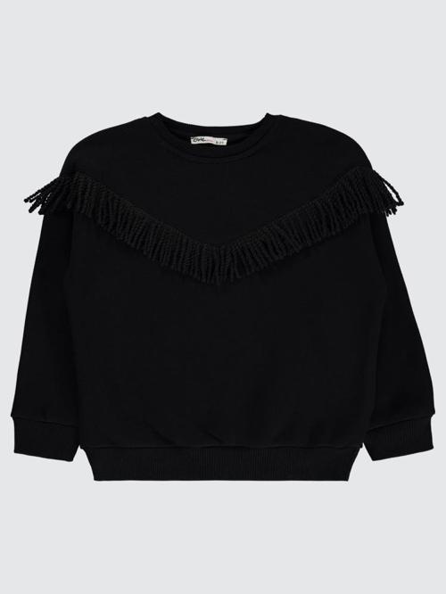 Roba Püsküllü 6-9 Yaş Sweatshirt - Siyah6-7 Yaş