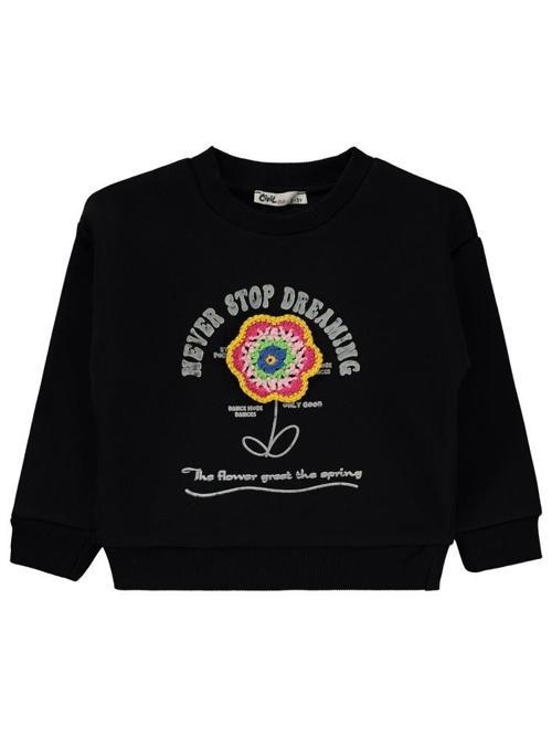Never Stop Baskılı 2-5 Yaş Sweatshirt - Siyah4-5 Yaş