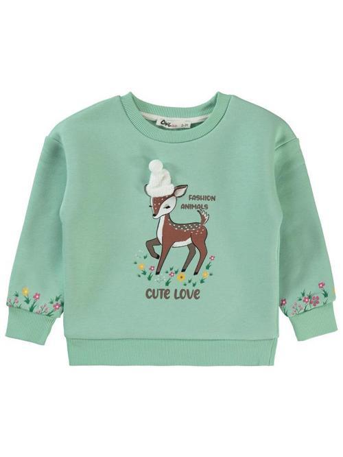 Geyik Baskılı 2-5 Yaş Sweatshirt - Yeşil2-3 Yaş