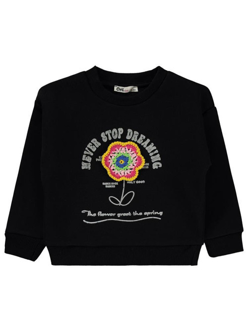 Never Stop Baskılı 2-5 Yaş Sweatshirt - Siyah2-3 Yaş