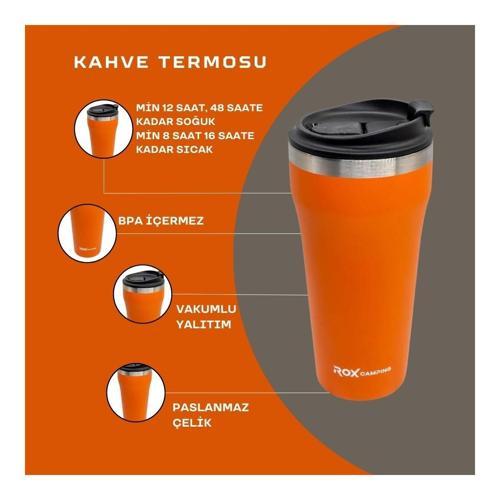 CAMPING KAHVE TERMOSU0.45 LT - TURUNCU