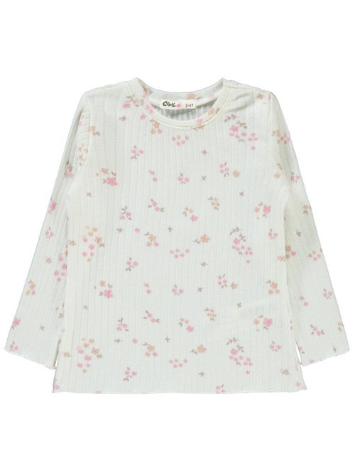 Mini Yapraklı Çiçek Emp. 2-5 Yaş Sweatshirt - Ekru3-4 Yaş