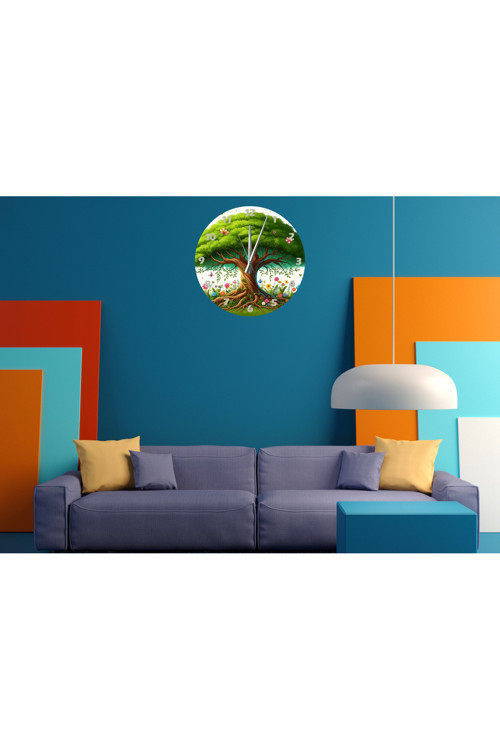 Ti-Play Hayat Ağacı 30X30Cm Akrilik Dekoratif Modern Duvar Saati