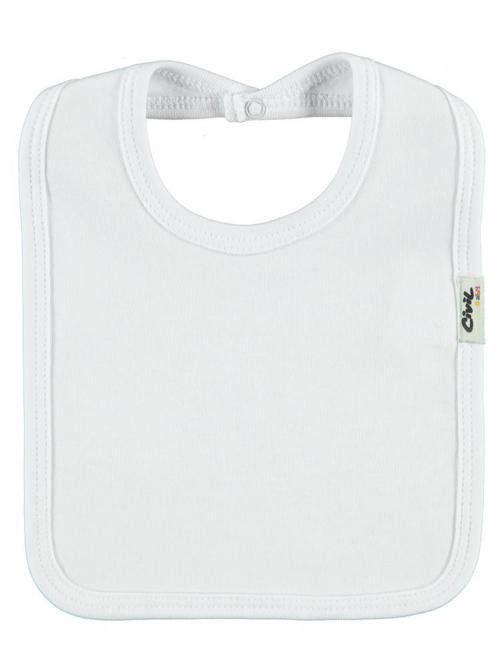 Arkadan Çıtçıtlı Unisex Mama Önlük - BeyazStandart