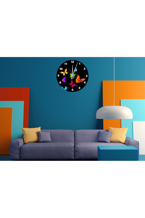 Ti-Play Hayat Bir Kelebek 30X30Cm Akrilik Dekoratif Modern Duvar Saati
