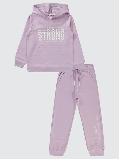 Basic 2'li 10-13 Yaş Eşofman Takımı - Lila11-12 Yaş