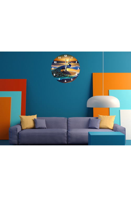 Ti-Play Tavus Kuşu 30X30Cm Akrilik Dekoratif Modern Duvar Saati