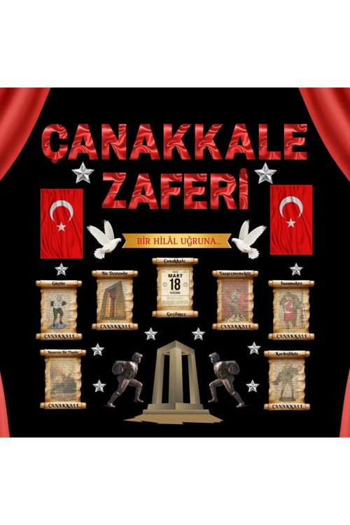Çanakkale Zaferi Sahne Süsü Büyük Ölçü Pano Süsü