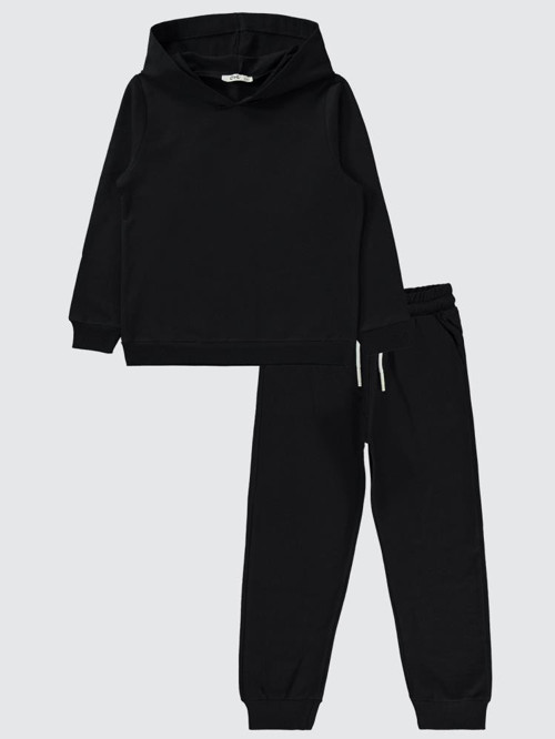 Unisex Basic 10-13 Yaş Eşofman Takımı - Siyah12-13 Yaş