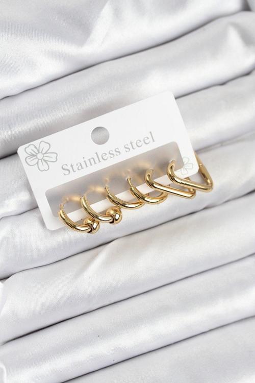 Gold Renk Kadın Küpe Seti - EBJ250920W37802