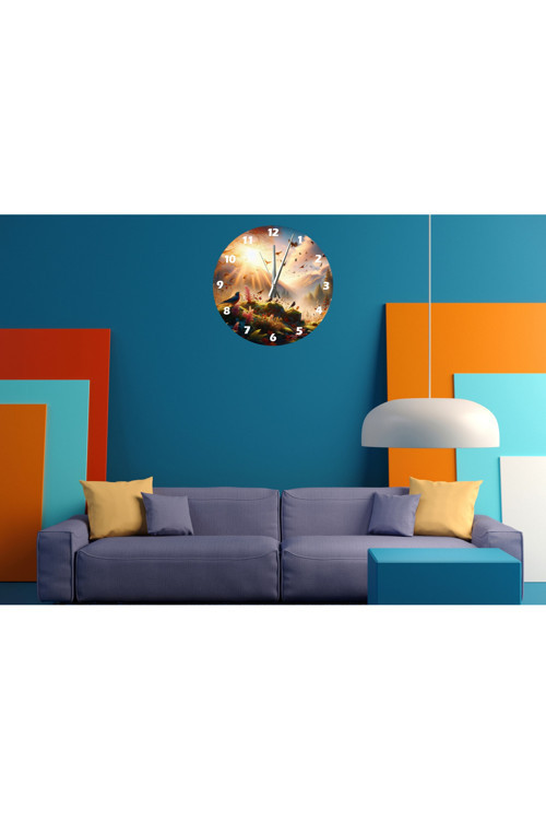Ti-Play Kuş Cenneti 30X30Cm Akrilik Dekoratif Modern Duvar Saati