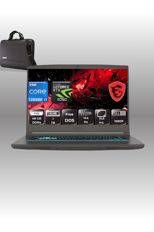 Thın 15 B12Uc-1479Xtr Intel Core İ7 12650H 48Gb 1Tb Ssd Rtx3050 Freedos 15.6" Fhd 144Hz