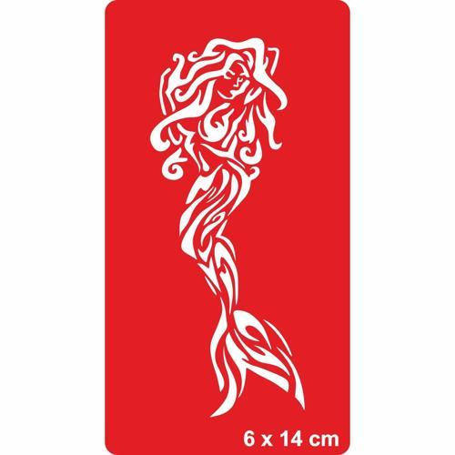 Tribal Deniz Kızı Tattoo Geçici Dövme Şablonları Kına Kalıpları